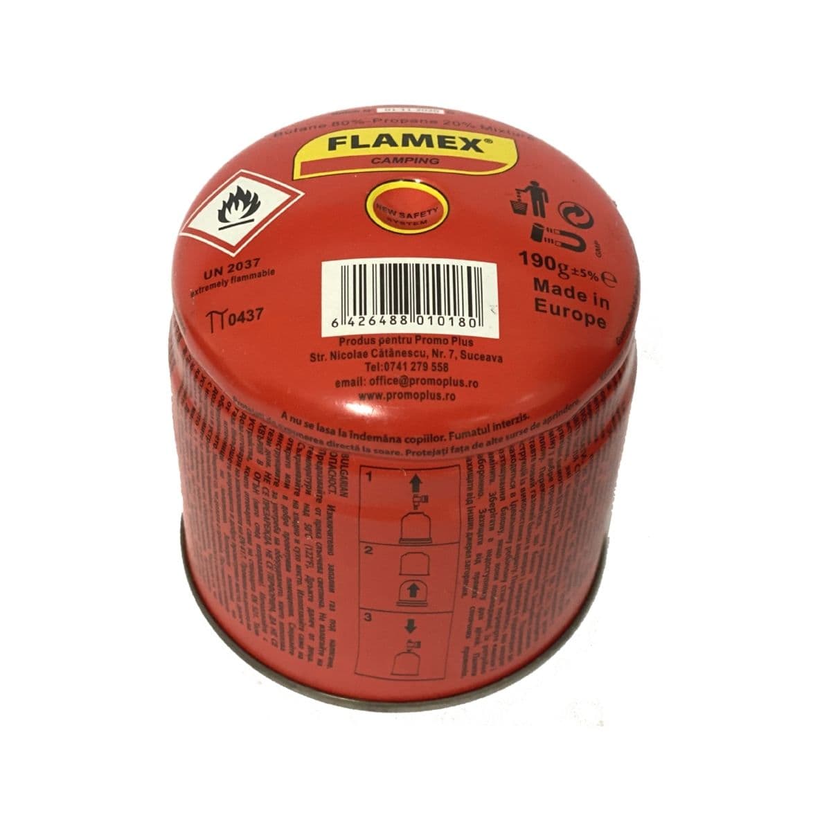 Butelie gaz cu valvă Flamex 190g