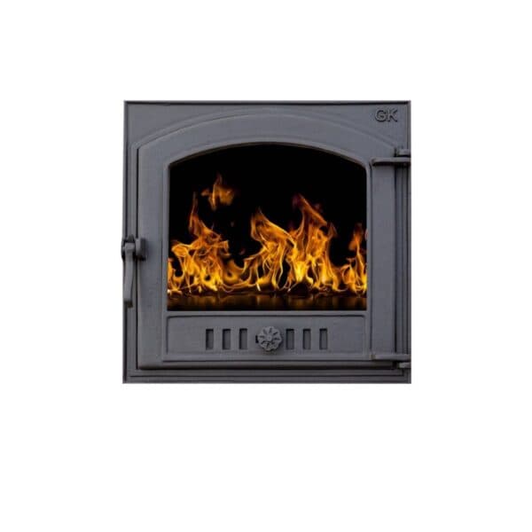 Ușă din fontă pentru sobă Flamex / cu sticlă S 5050