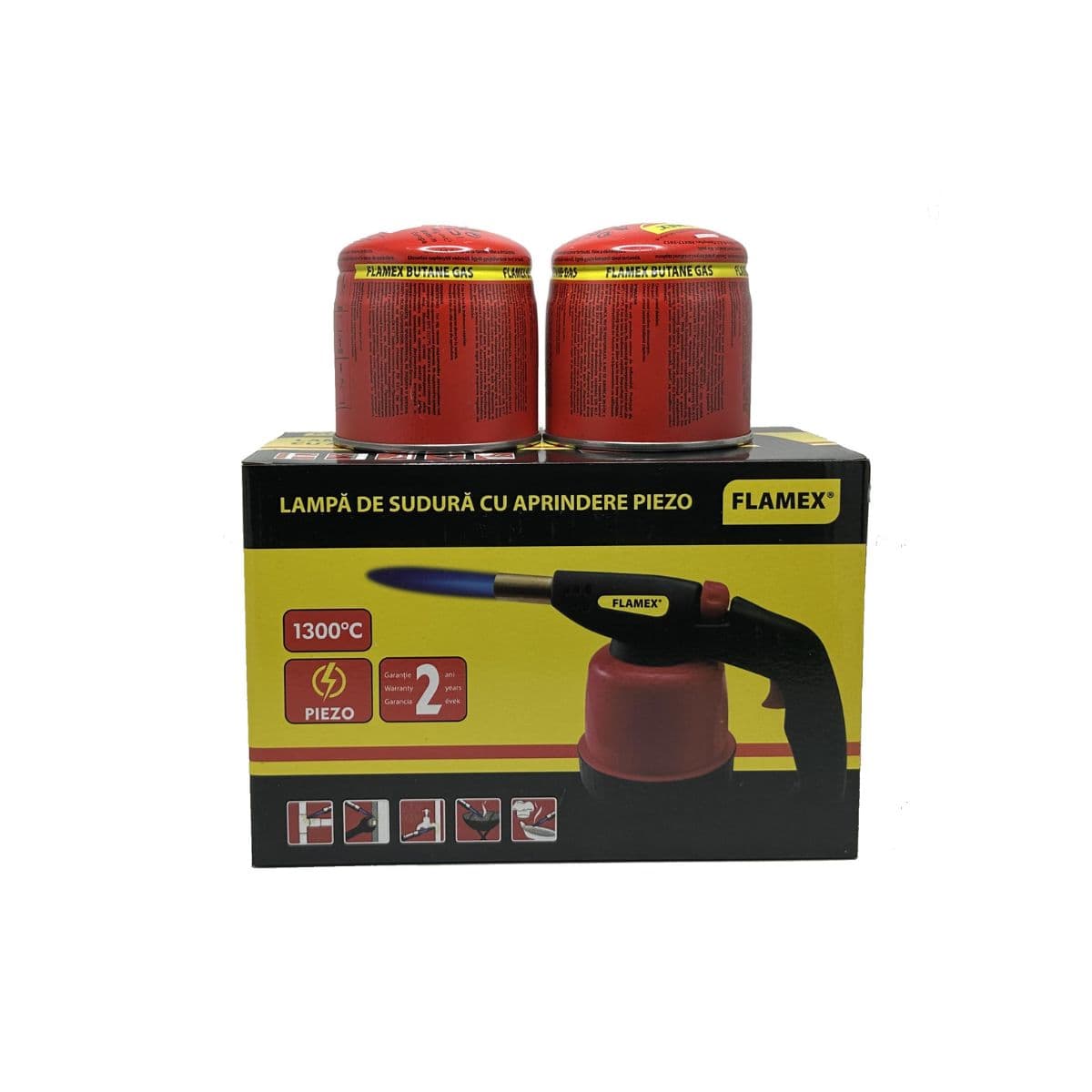 Set FLAMEX 2butelii 190g + Lampa sudura cu aprindere Piezzo