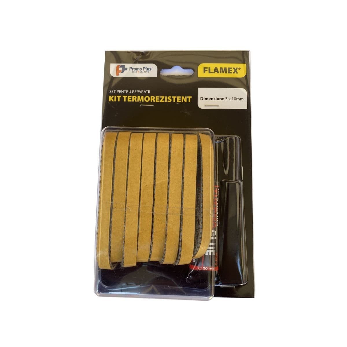 Kit termorezistent – șnur plat + tub adeziv FLAMEX 3x10mm