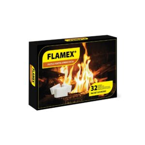 Pastile pentru aprins focul Flamex pachet negru 32 cuburi (32 cutii/bax)